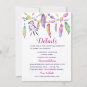 ボホズ結婚詳細フェザーズパープルインディアン 招待状 (正面)