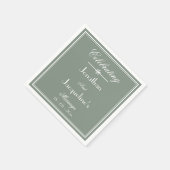 ボホセクールージグリーン素朴シック紙結婚ズ スタンダードカクテルナプキン (角)