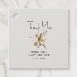 ボホセピアフローラベビーシャワーメッセージカード フェイバータグ