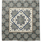 ボホセピアメダリオン シャワーカーテン (正面)