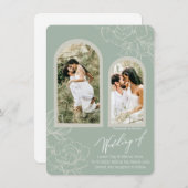 ボホセージアーチデザイン結婚式招待状 招待状 (正面/裏面)