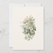 ボホセージグリーンとアイボリーウィドラフ結婚ァーズ 招待状 (裏面)