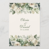 ボホセージグリーンとアイボリーフラワーズ結婚式 プログラム (正面)