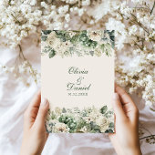 ボホセージグリーンとアイボリーフラワーズ結婚式 プログラム