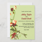 ボホセージグリーンオータムバラ秋フローラ結婚ズ 招待状 (正面)