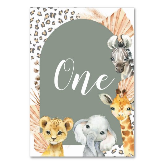 ボホセージグリーンサファリオーボーイテーブル番号 テーブルナンバー (正面)