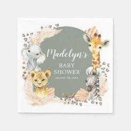 ボホセージグリーンサファリオーボーイペーパーナプキン スタンダードカクテルナプキン