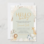 ボホセージグリーンサファリベイビーシャワー 招待状 (正面)