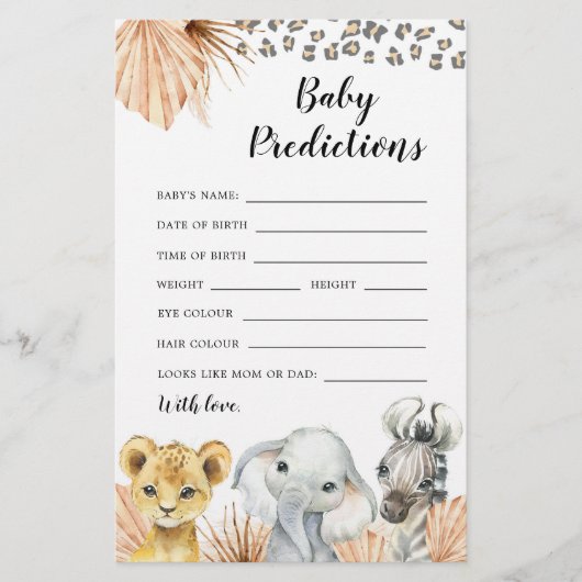 ボホセージグリーンサファリOHボーイベビー予測ゲーム (正面)