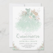 ボホセージグリーンシルバーキンセアニラプリンセスドレス 招待状 (正面)