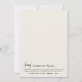 ボホセージグリーンタイポグラフィビジネスオープンハウス 招待状 (裏面)