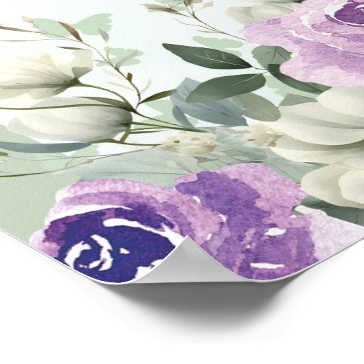 ボホセージグリーンパープルフローラクインセアニラウェルカム ポスター (角)