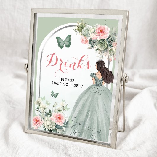 ボホセージグリーンピンクフローラキンセアニラドリンク ポスター