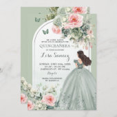 ボホセージグリーンピンクフローラプリンセスキンセアニラ 招待状 (正面/裏面)