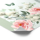 ボホセージグリーンピンクローズ15アニョス誕生日食品 ポスター (角)