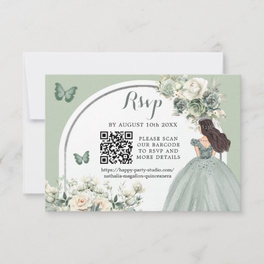 ボホセージグリーンフローラプリンセスガール15アニョスQR 出欠カード (正面)