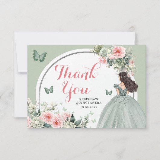 ボホセージグリーンフローラプリンセスキンセアニラ サンキューカード (正面)