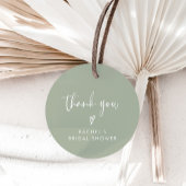 ボホセージグリーンブライダルシャワーサンキュー フェイバータグ