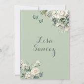 ボホセージグリーンプリンセスバタフライキンセアニラ 招待状 (裏面)