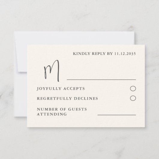 ボホセージグリーンユーカリプトゥスウェディングRSVP 出欠カード (裏面)