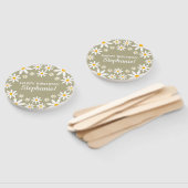 ボホセージグリーンレトロデイジー誕生日パーティー ハンドファン (組立なし)