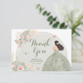 ボホセージグリーン赤面ピンクキンセアニラ サンキューカード (スタンド正面)