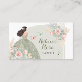 ボホセージグリーン赤面ピンクキンセアニラ プレイスカード (正面)