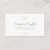 ボホセージ緑おむつラッフルベビーシャワーカード エンクロージャーカード (正面)