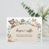 ボホセージ緑のウッドランド動物おむつラッフル エンクロージャーカード (スタンド正面)