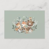 ボホセージ緑のウッドランド動物おむつラッフル エンクロージャーカード (裏面)