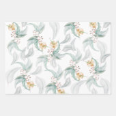 ボホセージ緑の水の色のユーカリ咲き ラッピングペーパーシート (正面2)