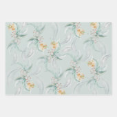 ボホセージ緑の水の色のユーカリ咲き ラッピングペーパーシート (正面)