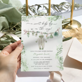 ボホセージ緑の男の赤ちゃん服ベビーシャワー 招待状