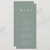 ボホセージ緑ミニマルシンプルリスト横メニュー メニュー (正面/裏面)