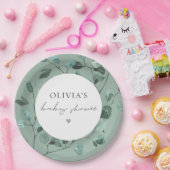 ボホセージ緑ユーカリ赤ちゃんシャワー ペーパープレート (パーティー)