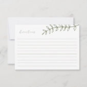 ボホセージ花結婚のレシピカード ノートカード (裏面)