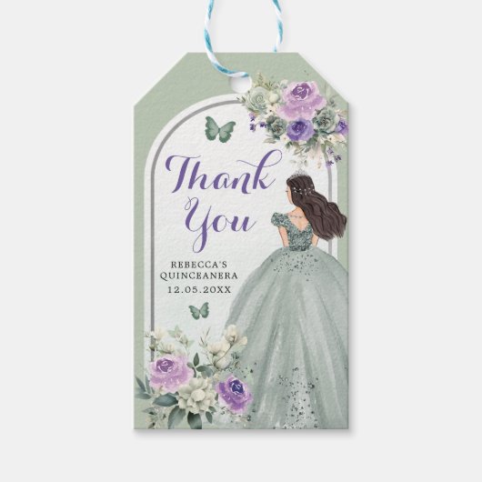 ボホセージ薄紫バラガール15アニョスサンキュー ギフトタグ (正面)