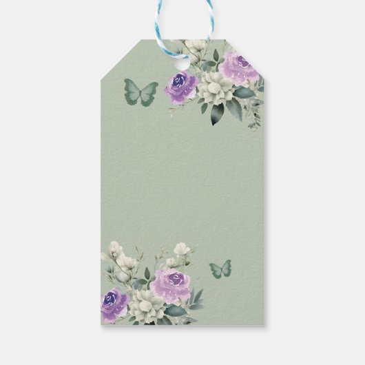 ボホセージ薄紫バラガール15アニョスサンキュー ギフトタグ (裏面)