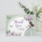 ボホセージ薄紫フローラプリンセスキンセアニラ サンキューカード (スタンド正面)