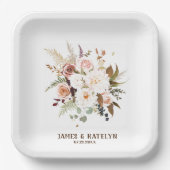 ボホソフトバラ/白結婚花 ペーパープレート (正面)