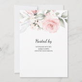 ボホソフトピンクフローラと緑ブライダルシャワー 招待状 (裏面)