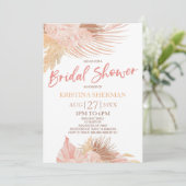 ボホソフトピンクフローラフラワーブライダルシャワー 招待状 (スタンド正面)