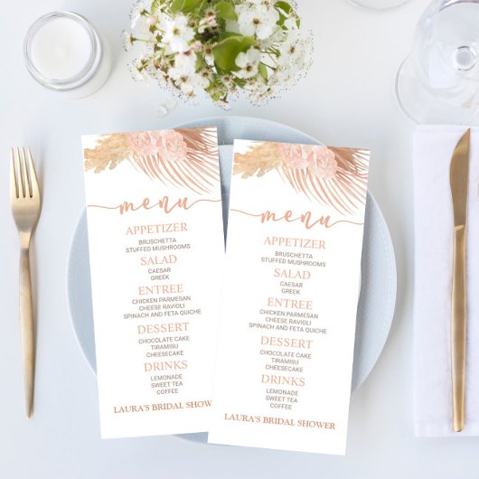 ボホソフトピンクフローラ花ブライダルシャワー食品 メニュー