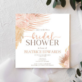 ボホソフトピンクフローラ花ブライダルシャワー 招待状