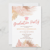 ボホソフトピンクフローラ花卒業式パーティー 招待状 (正面)