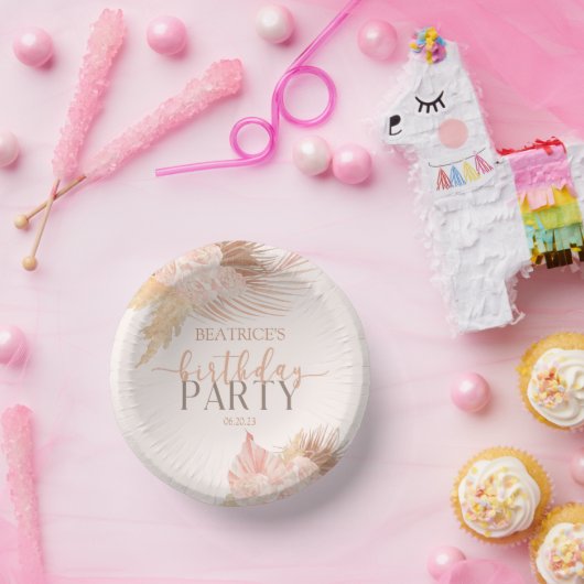 ボホソフトピンクフローラ花誕生会 ペーパーボウル (パーティー)