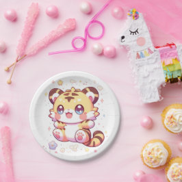 ボホタイガーエレガントベビーシャワー ペーパープレート