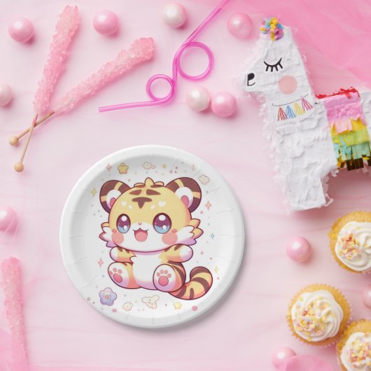 ボホタイガーエレガントベビーシャワー ペーパープレート (パーティー)