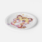 ボホタイガーエレガントベビーシャワー ペーパープレート (アングル)