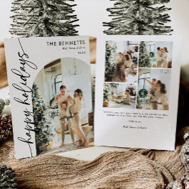 ボホタイポグラフィハッピーホリデイズアーチフォト シーズンカード